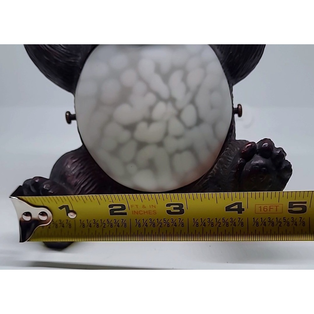 Vintage Bear Accent Lamp Brown Frosted Glass Belly Nightlight Cabin Decor - Picture 10 of 11